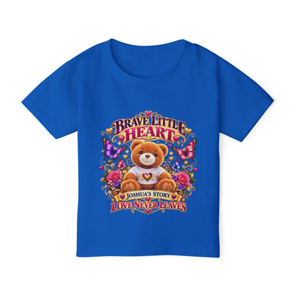 Toddler T-Shirt — "Brave Little Heart" Personalized Bear Design (Love Never Leaves)