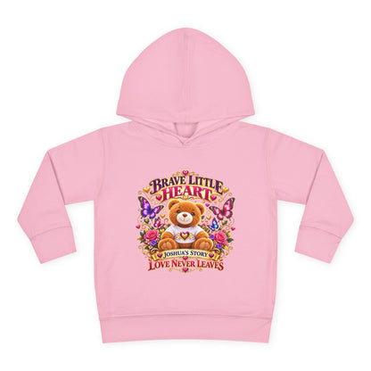Toddler Hoodie - "Brave Little Heart" Teddy Design (Personalize: Joshua's Story)
