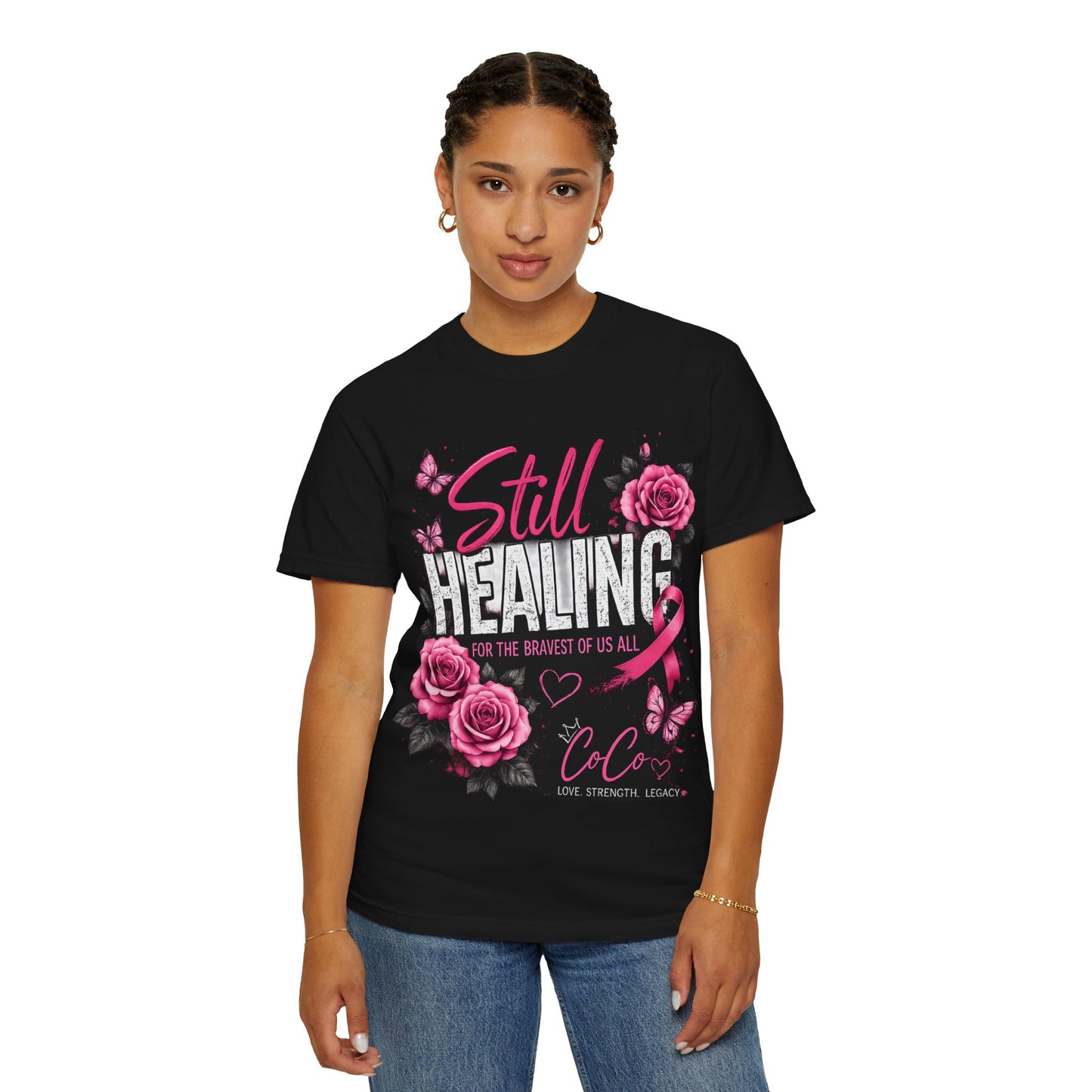 Still Healing Memorial T-Shirt — Breast Cancer Awareness Tribute Tee