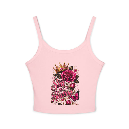 Still Healing Tank Top — Floral Crown Rose Empowerment Crop