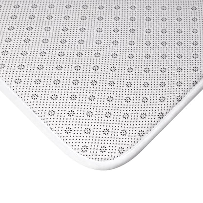 Still Healing Bath Mat – Inspirational Pink Floral Bathroom Rug ("Not Perfect, But Progressing")