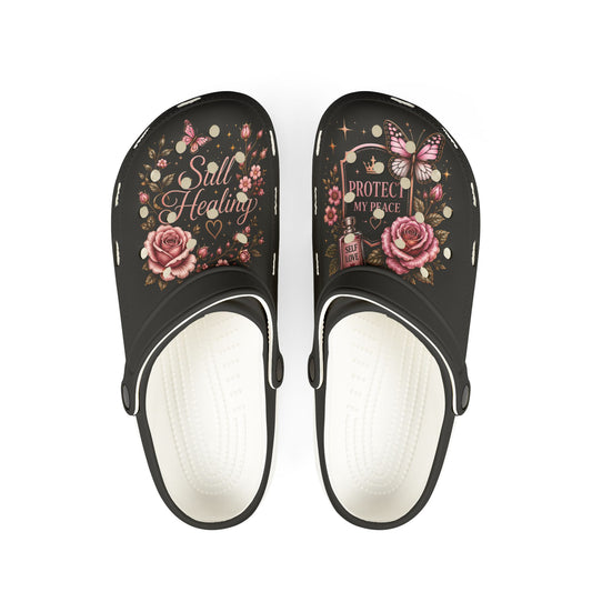 Soul Healing Floral EVA Clogs — Protective Peace Rosette Slip-Ons