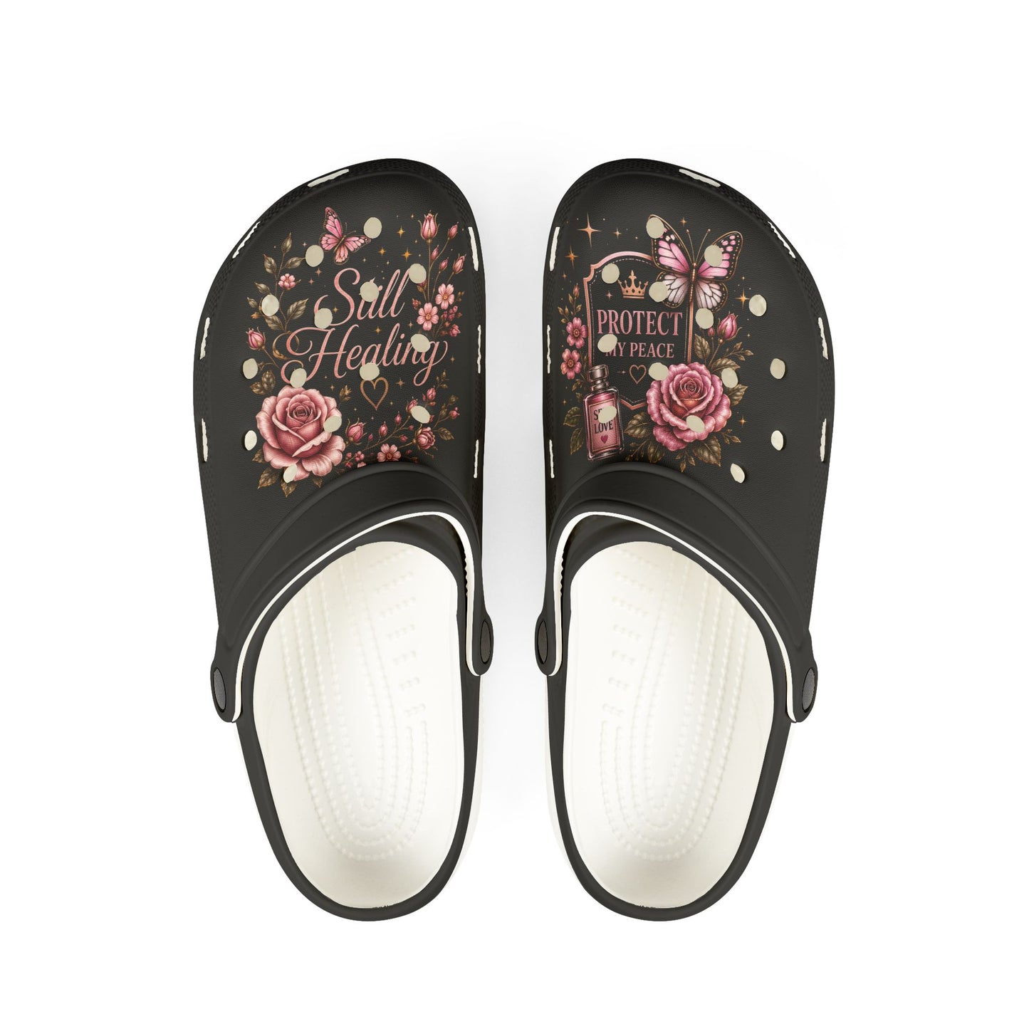 Soul Healing Floral EVA Clogs — Protective Peace Rosette Slip-Ons