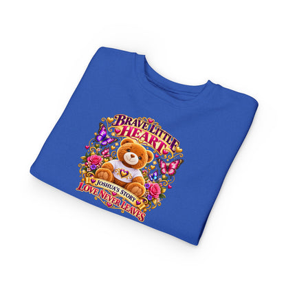 Brave Little Heart Toddler Sweatshirt – Personalized Bear & Butterflies “Love Never Leaves”
