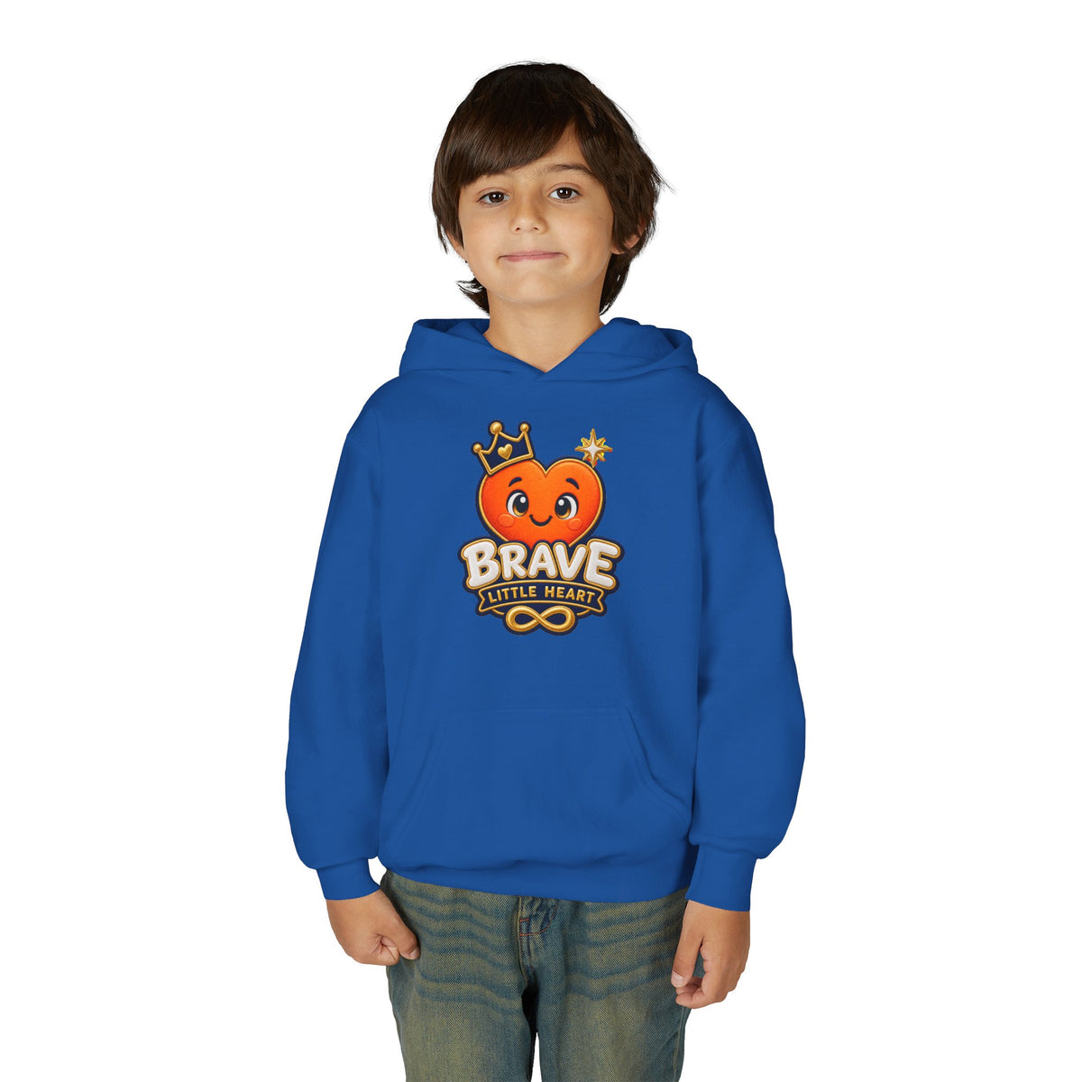 Brave Little Heart Youth Hoodie – Cute Courage Graphic Pullover