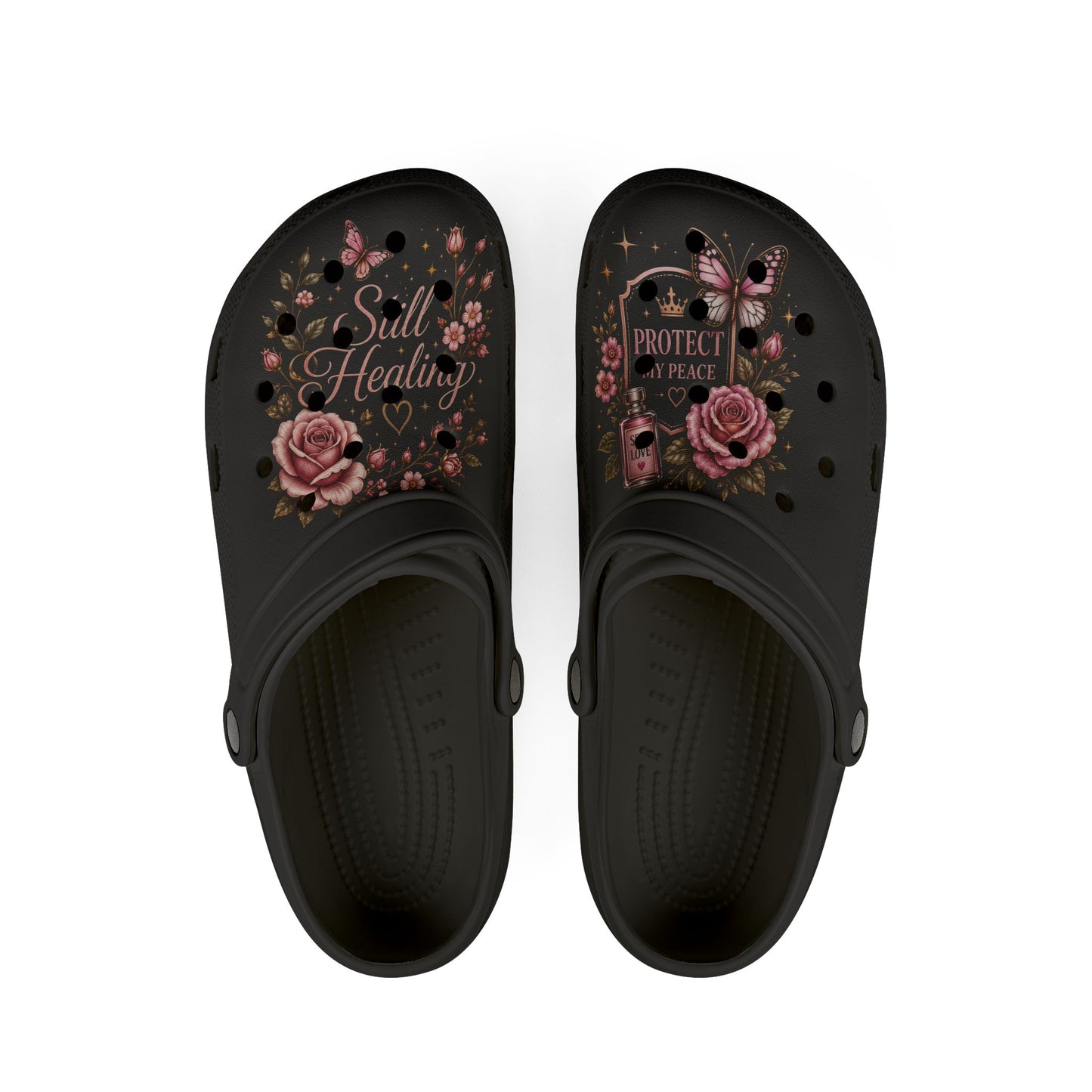 Soul Healing Floral EVA Clogs — Protective Peace Rosette Slip-Ons