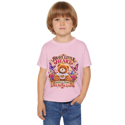 Toddler T-Shirt — "Brave Little Heart" Personalized Bear Design (Love Never Leaves)