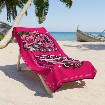 Still Healing Beach Towel — Pink Self-Love Protect My Peace Design