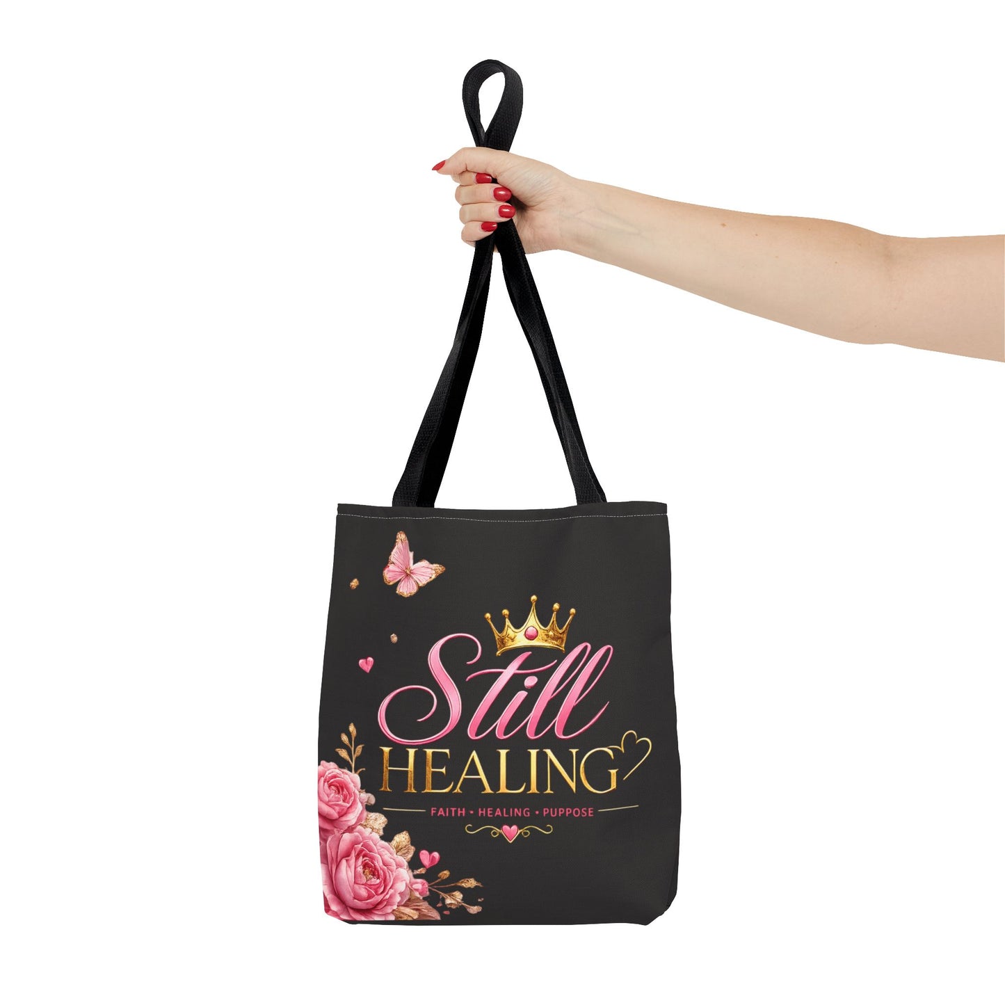 Still Healing Tote Bag — Inspirational 'Still Healing' Floral Crown Reusable Tote