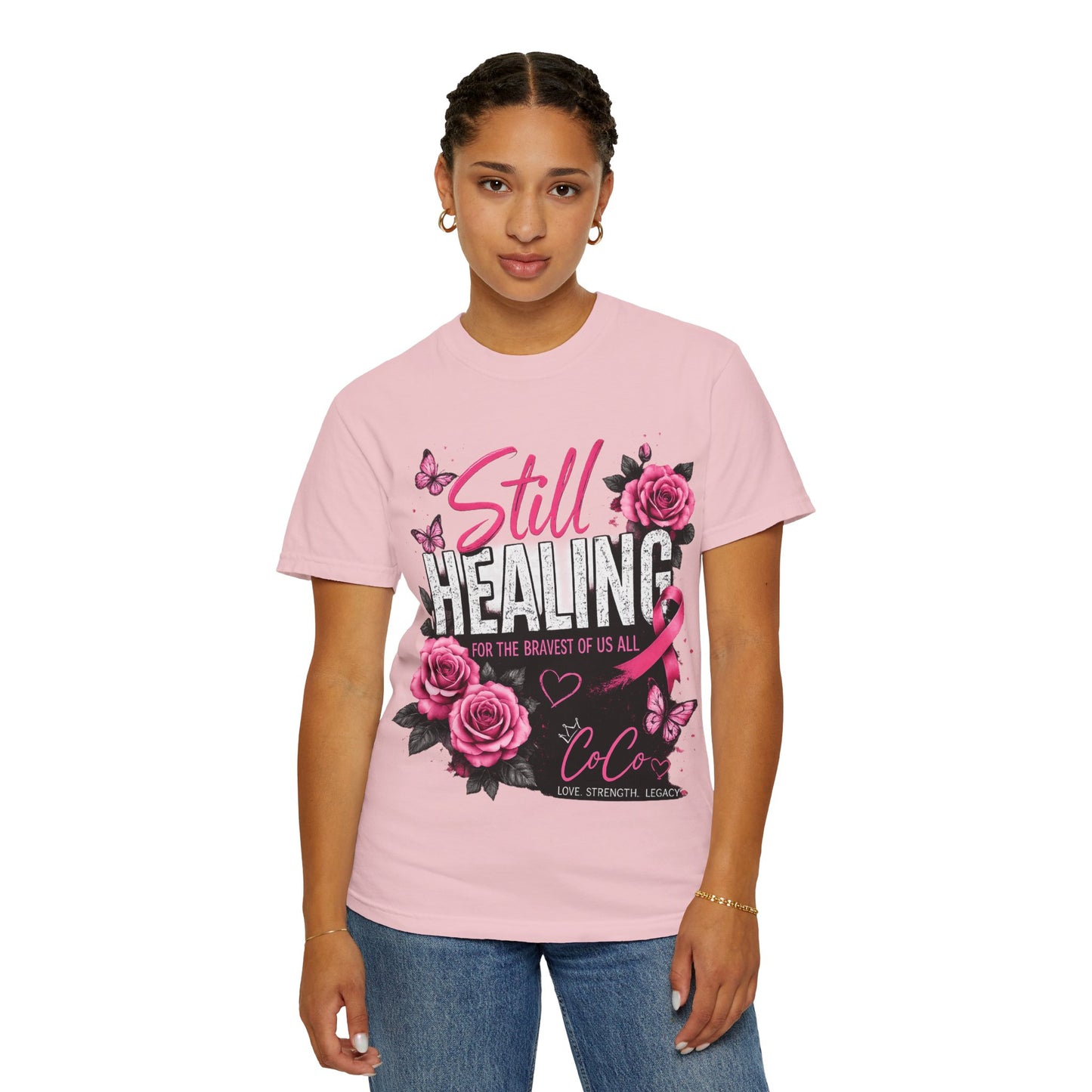 Still Healing Memorial T-Shirt — Breast Cancer Awareness Tribute Tee