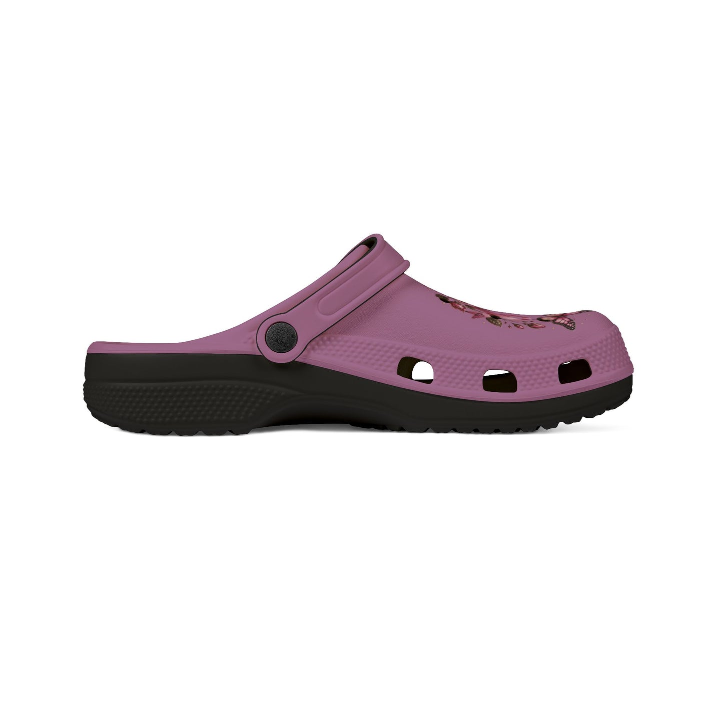 Floral Butterfly Foam Clogs — Pink EVA Garden Clogs