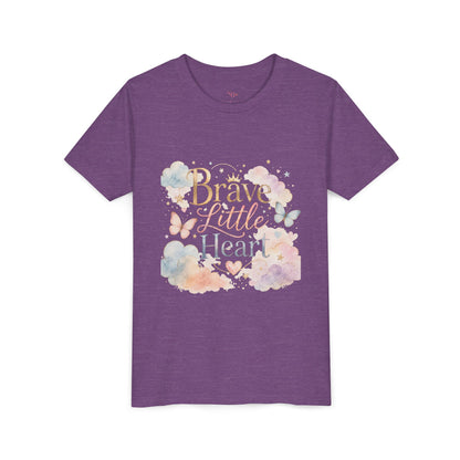 Youth Tee — "Brave Little Heart" Watercolor Butterfly Kids Shirt
