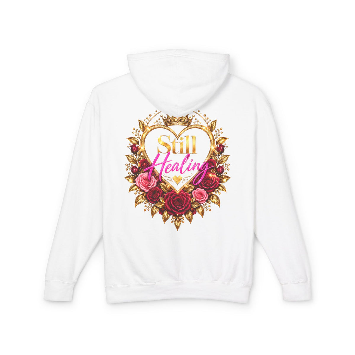 Still Healing Hoodie — Floral Heart Portrait Lightweight Hoodie