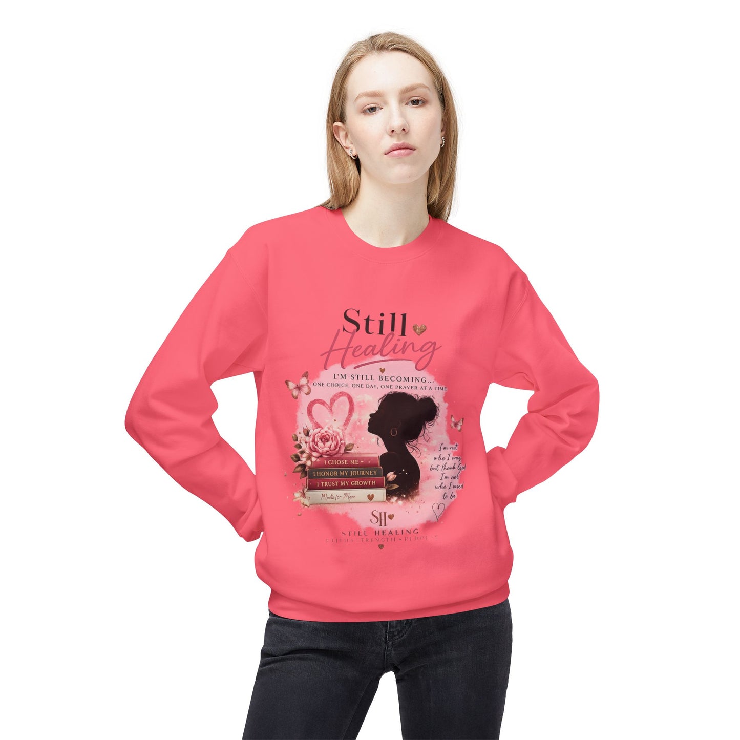 Still Healing Crewneck Sweatshirt — Breast Cancer Survivor Support Tee