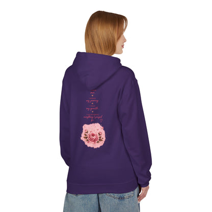 Hoodie — Pink Rose Watercolor Quote Pullover