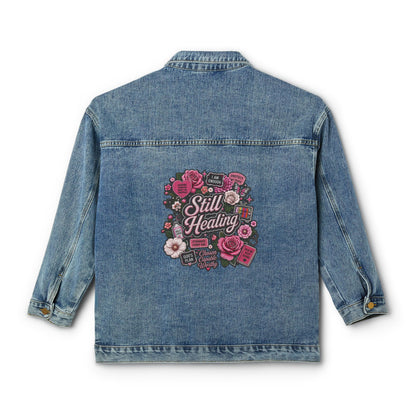 Still Healing Denim Jacket — Women's Floral Back Patch Jacket