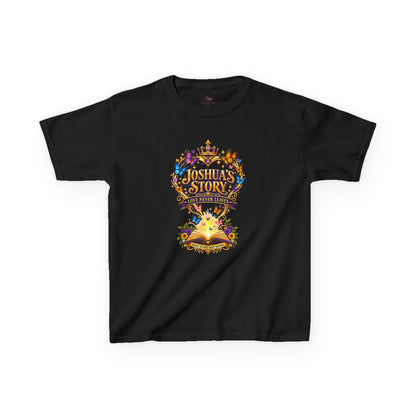 Kids T-Shirt — "Joshua's Story" Magical Book & Crown Design