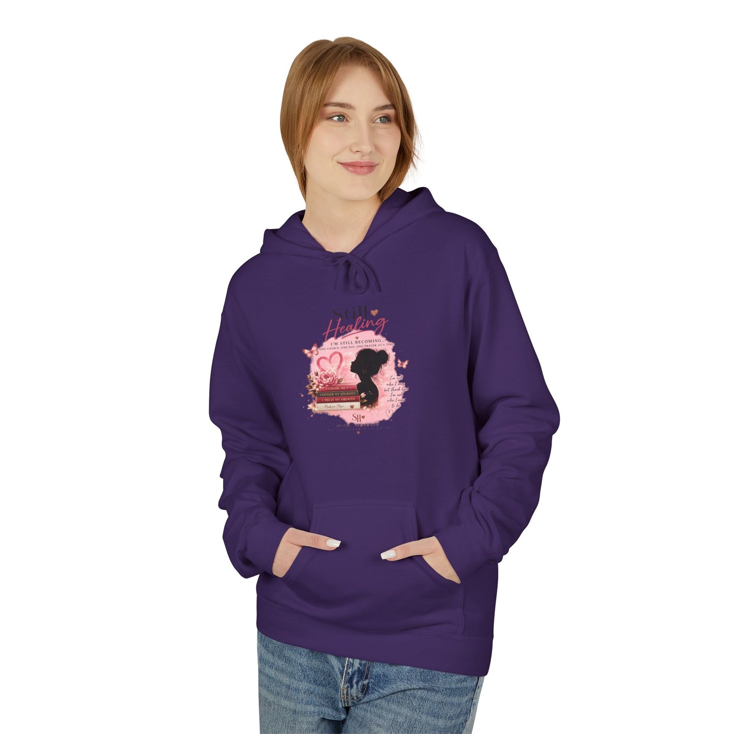 Hoodie — Pink Rose Watercolor Quote Pullover