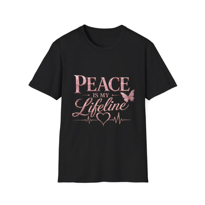 Peace Is My Lifeline T-Shirt — Inspirational Butterfly Graphic Tee