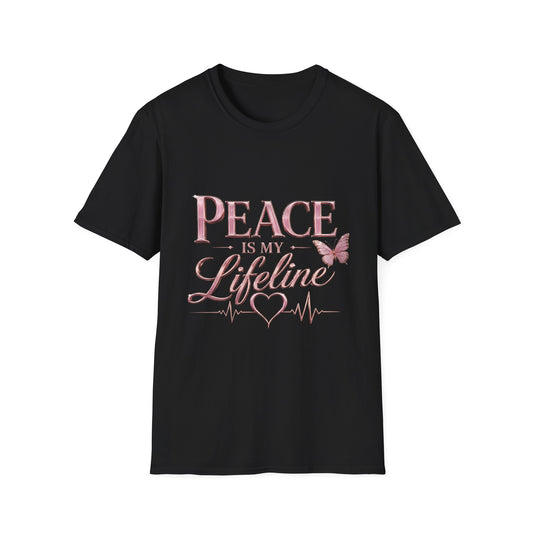 Peace Is My Lifeline T-Shirt — Inspirational Butterfly Graphic Tee