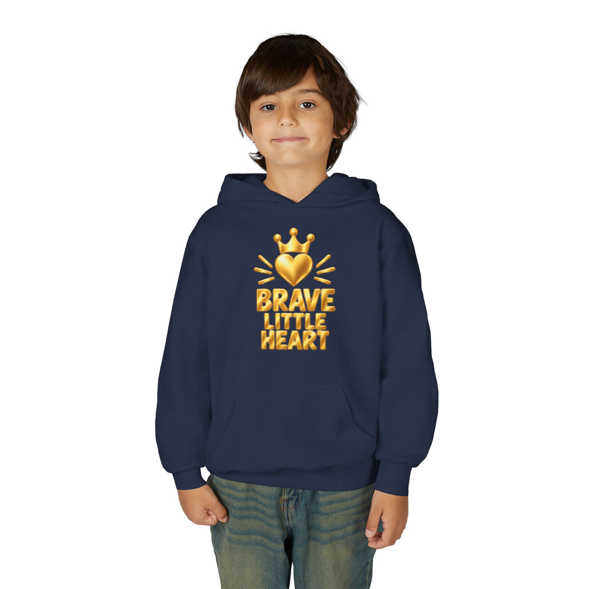 Brave Little Heart Crown Youth Hoodie