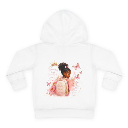 Toddler Hoodie — Little Princess Backpack Design (Girls, Pink Butterflies)