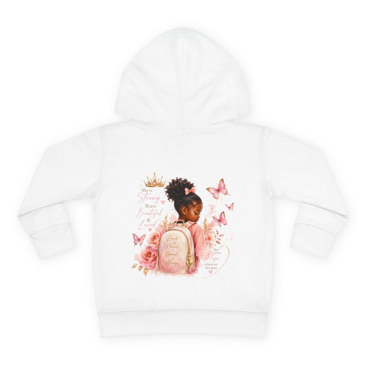 Toddler Hoodie — Little Princess Backpack Design (Girls, Pink Butterflies)