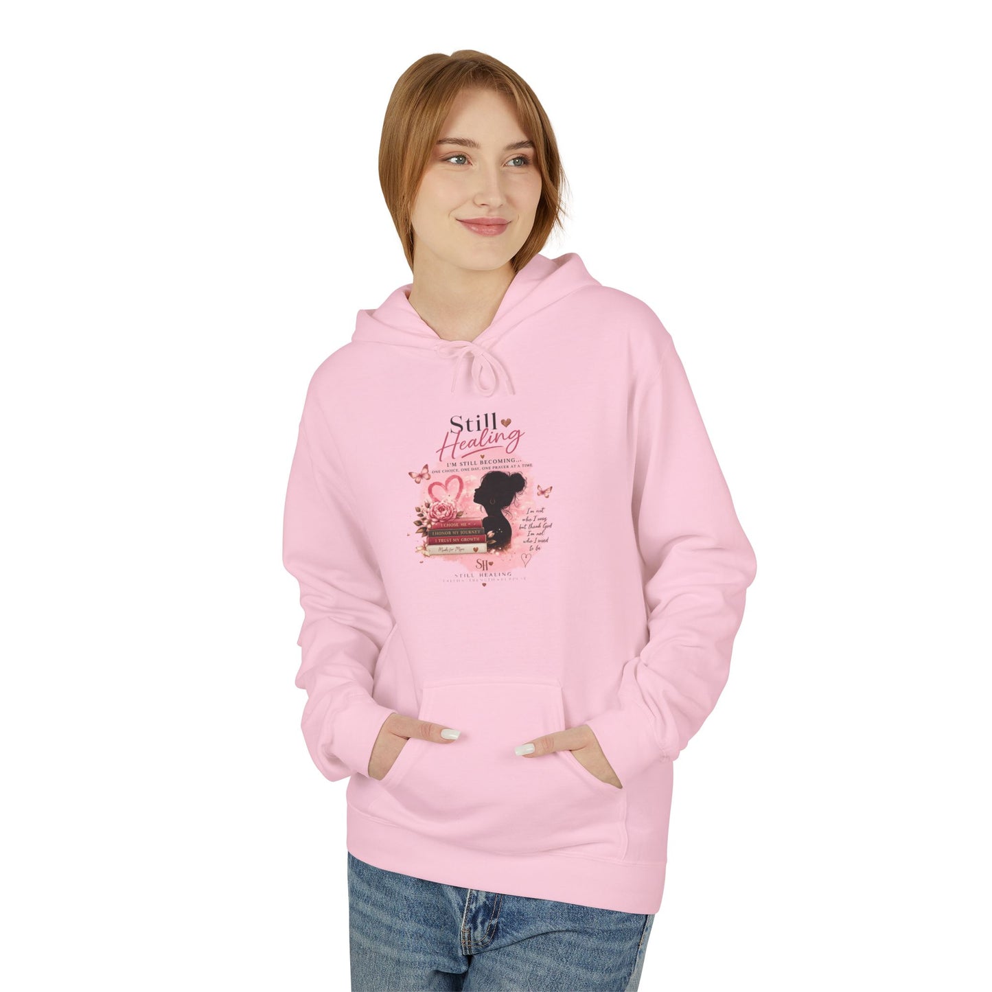 Hoodie — Pink Rose Watercolor Quote Pullover