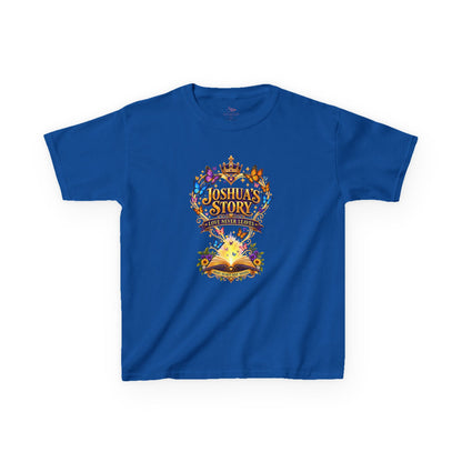 Kids T-Shirt — "Joshua's Story" Magical Book & Crown Design