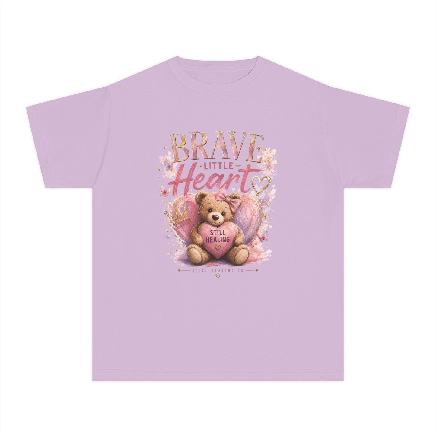 Brave Little Heart Youth Tee — Cute Teddy 'Still A Dream' Graphic