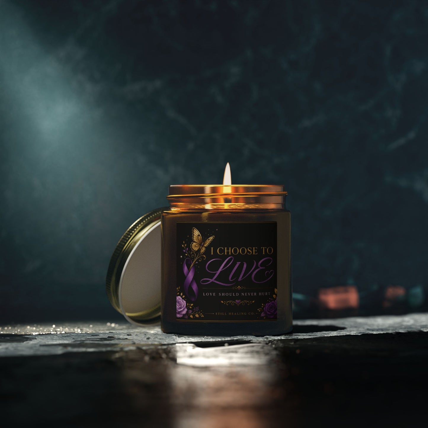 Scented Candle — "I Choose to Live" Coconut Apricot Wax (4oz & 9oz)