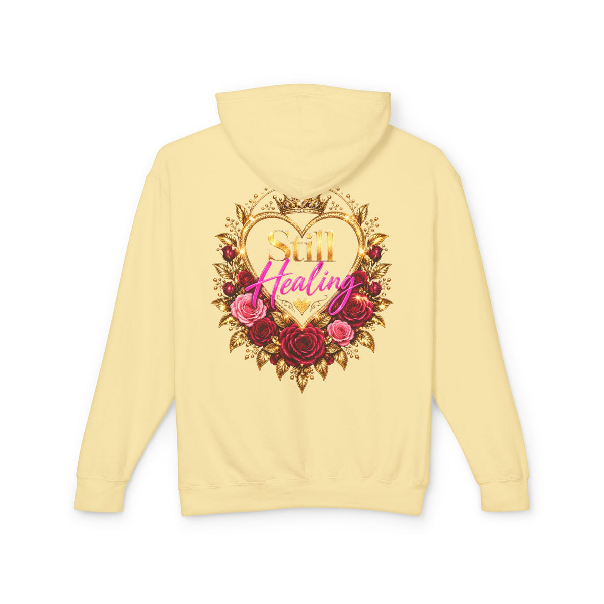 Still Healing Hoodie — Floral Heart Portrait Lightweight Hoodie