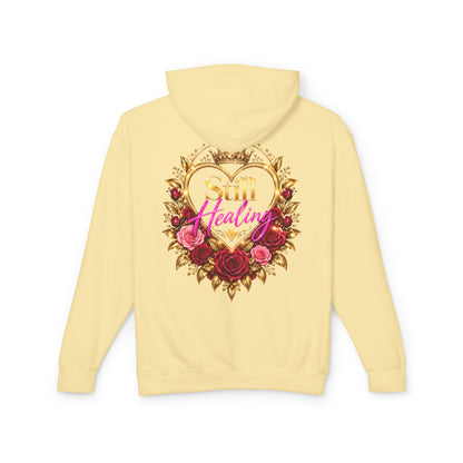 Still Healing Hoodie — Floral Heart Portrait Lightweight Hoodie