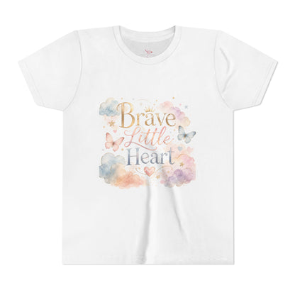 Youth Tee — "Brave Little Heart" Watercolor Butterfly Kids Shirt