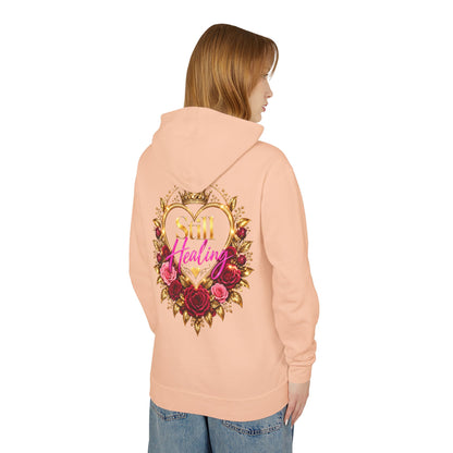 Still Healing Hoodie — Floral Heart Portrait Lightweight Hoodie