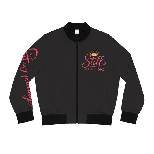 Still Healing Bomber Jacket — Women’s Inspirational Crown & Rose Jacket