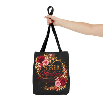 Still Healing Floral Tote Bag - Encouragement Canvas Carry All