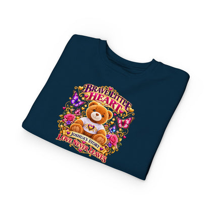 Brave Little Heart Toddler Sweatshirt – Personalized Bear & Butterflies “Love Never Leaves”