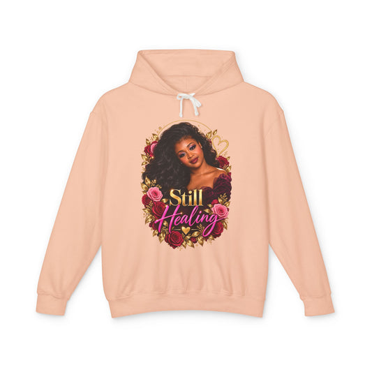 Still Healing Hoodie — Floral Heart Portrait Lightweight Hoodie