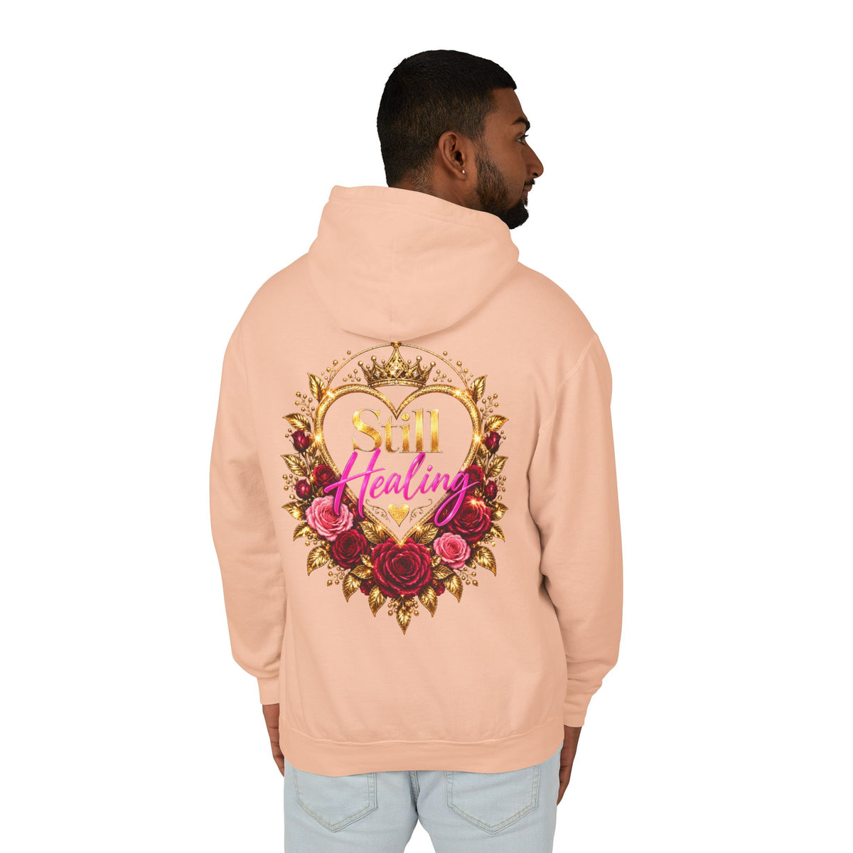 Still Healing Hoodie — Floral Heart Portrait Lightweight Hoodie