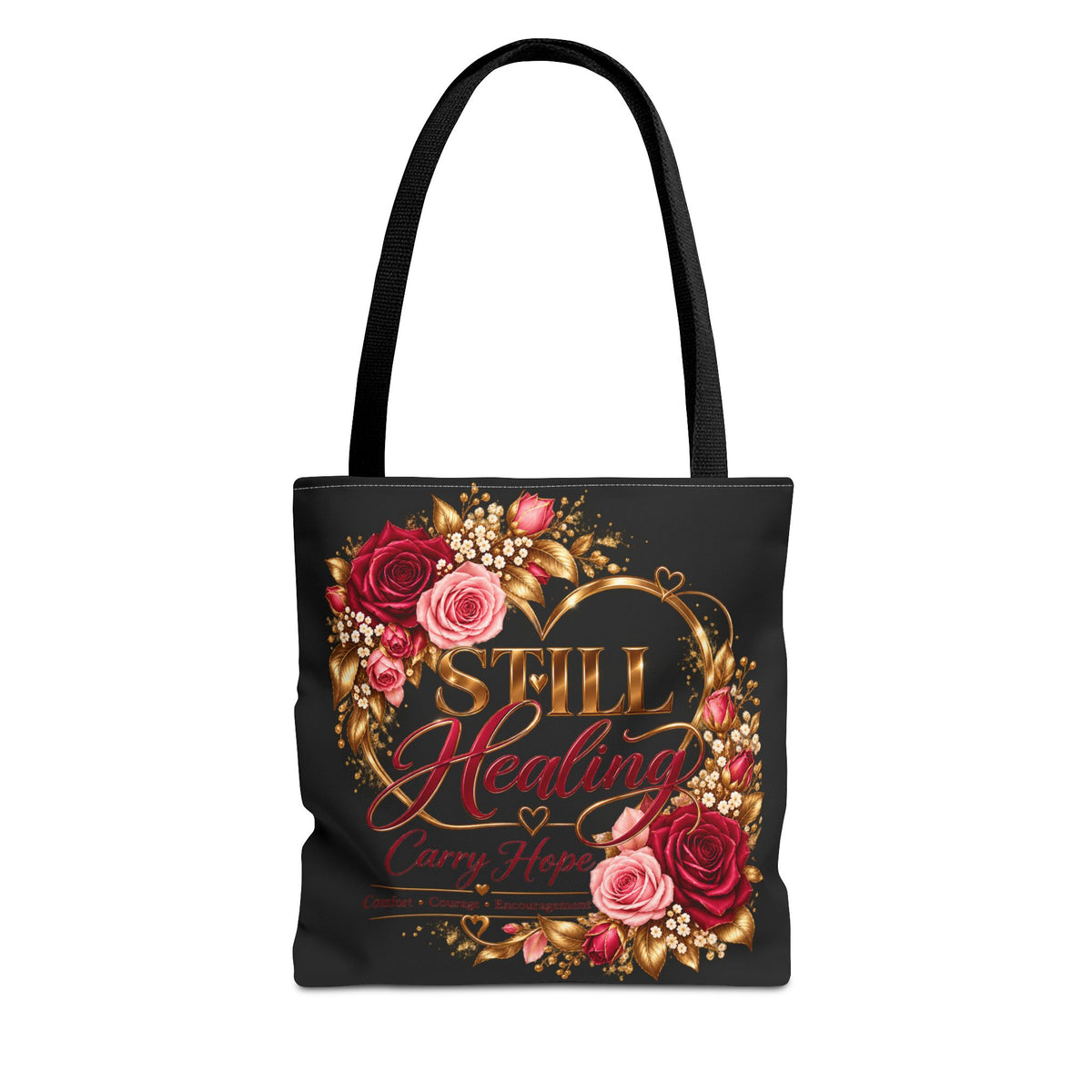 Still Healing Floral Tote Bag - Encouragement Canvas Carry All