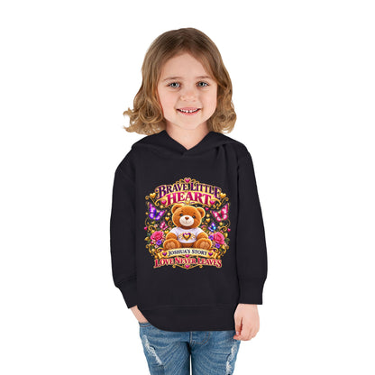 Toddler Hoodie - "Brave Little Heart" Teddy Design (Personalize: Joshua's Story)