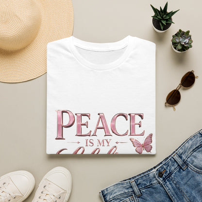 Peace Is My Lifeline T-Shirt — Inspirational Butterfly Graphic Tee