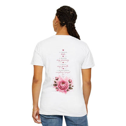 T-Shirt — "Still Healing" Inspirational Recovery Tee (Pink Floral)