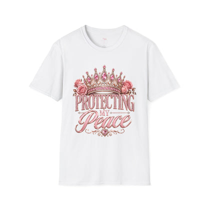 Protecting Peace Crown T-Shirt — Pink Floral Princess Graphic Tee
