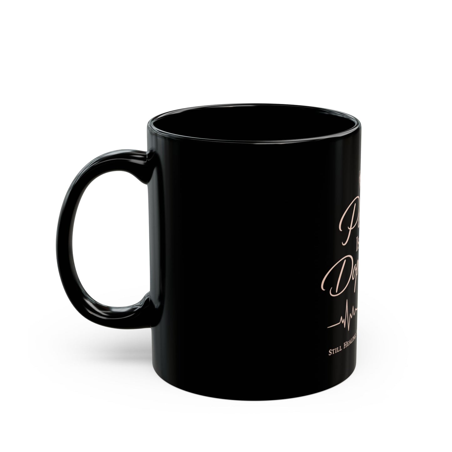 Peace Is My Dopamine Black Coffee Mug — Inspirational Healing Gift (11oz/15oz)