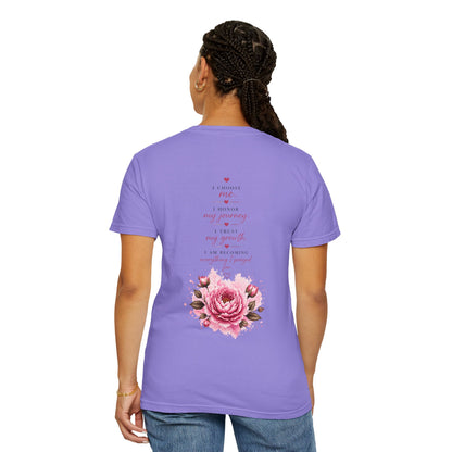T-Shirt — "Still Healing" Inspirational Recovery Tee (Pink Floral)