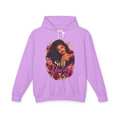 Still Healing Hoodie — Floral Heart Portrait Lightweight Hoodie