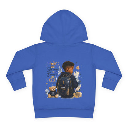 Toddler Hoodie — "Be Strong & Brave" Backprint Kids Pullover