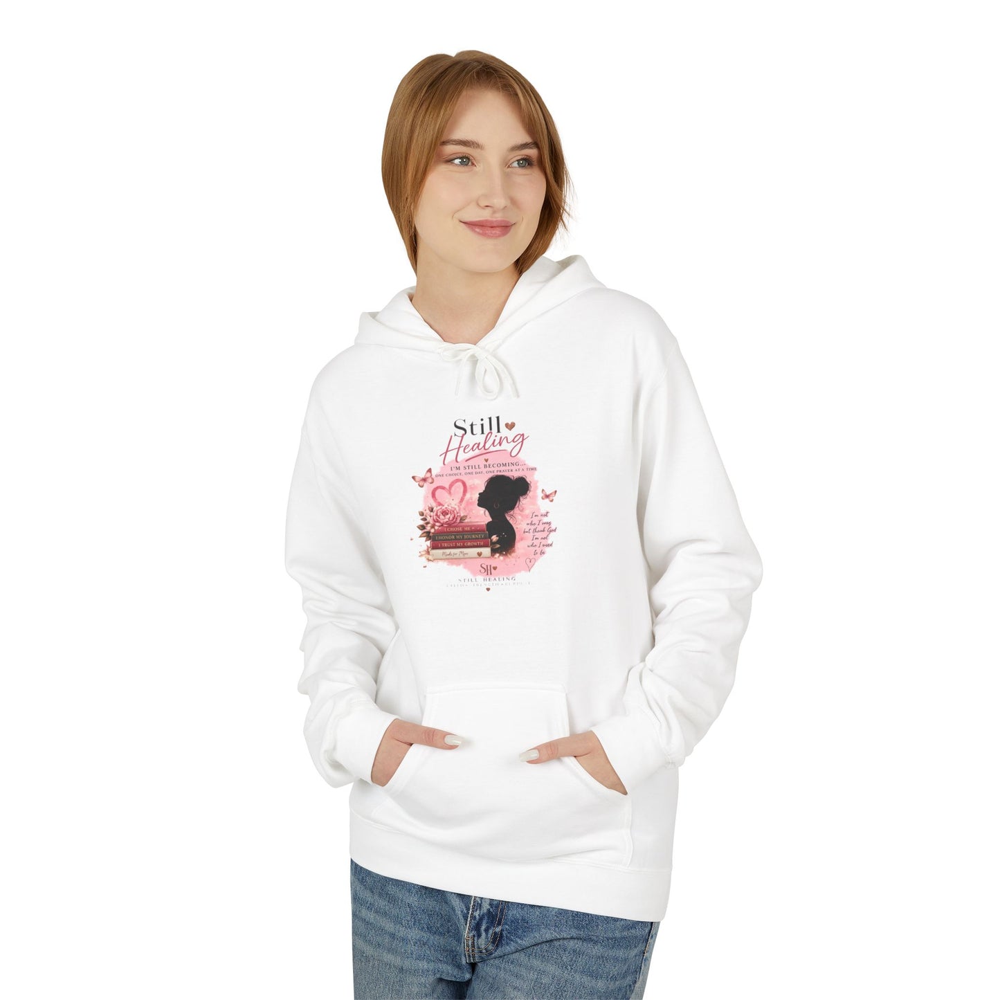 Hoodie — Pink Rose Watercolor Quote Pullover